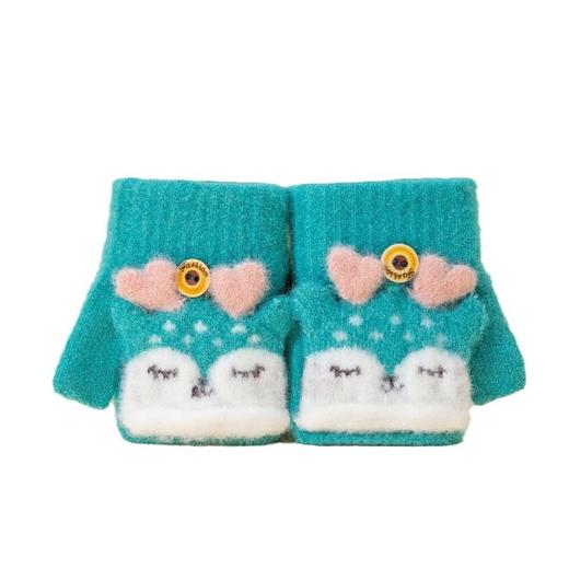 【新款宝宝手套，五指分离保暖又舒适】0-3岁宝宝手套冬季 幼儿半指保暖手套 男女童五指分指翻盖儿童针织毛线手套 商品图4