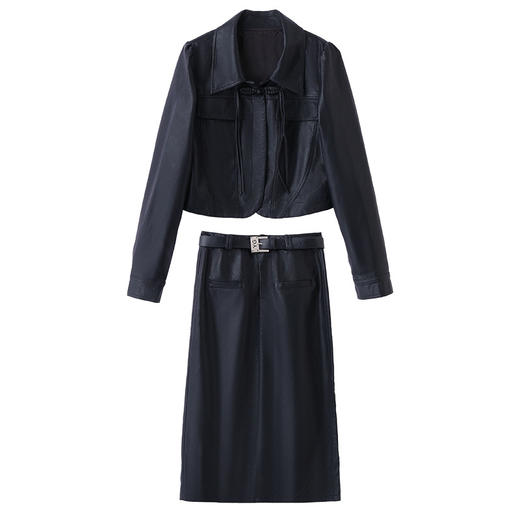 时尚休闲套装秋季新款时尚气质国风盘扣外套半裙两件套裙HMQY2832 商品图4