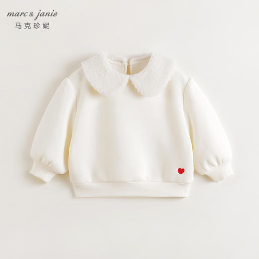 【抗静电】马克珍妮女童绒绒翻领宽松加绒卫衣2024秋冬新款240973 商品图2