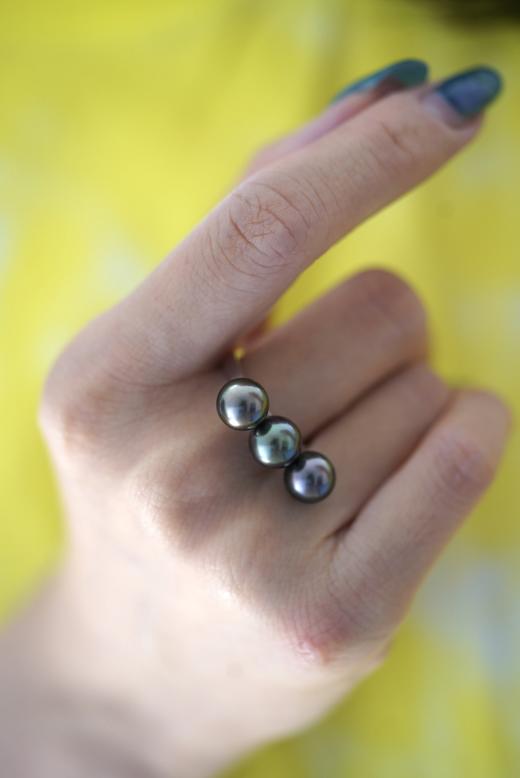 大溪地戒指「三珠平衡」 商品图1