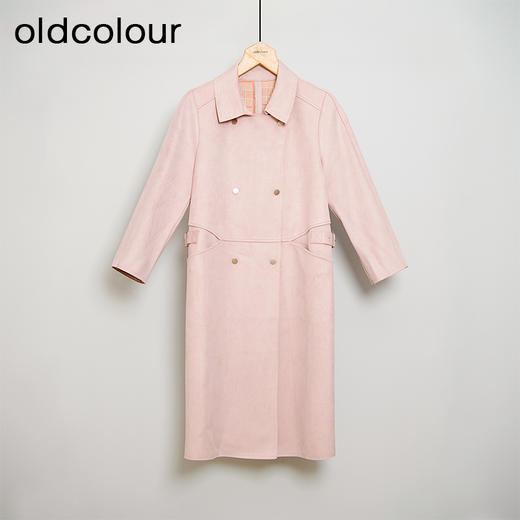 oldcolour春秋款粉色减龄气质百搭中长款风衣外套女DN13043108 商品图0