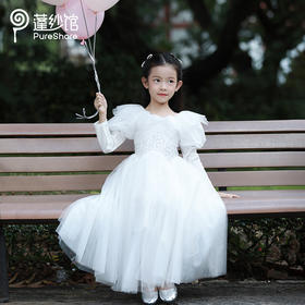 pureshare 女童连衣裙公主裙演出裙子气质礼服-铃兰与波斯菊
