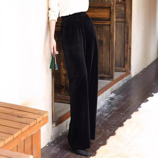 韩国丝绒百搭裤子，高腰显瘦阔腿裤长裤TT-96231 商品图1