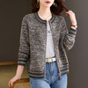 CC-26-8199针织棒球服外套女2024年秋冬新款拉链妈妈开衫女长袖加厚短款夹克 商品缩略图2