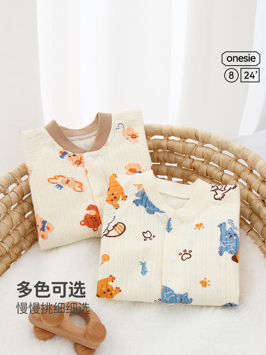 【舒适长袖哈衣，敲百搭~】春秋款宝宝秋季衣服 婴儿连体衣 满月新生幼儿秋装哈衣 外出睡衣-QQ 商品图2