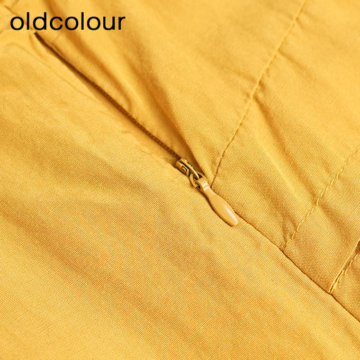 oldcolour简约时尚气质高腰V领短袖连衣裙女DN23101401 商品图4