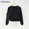 oldcolour黑色休闲气质百搭宽松长袖T恤女L41023194 商品缩略图1