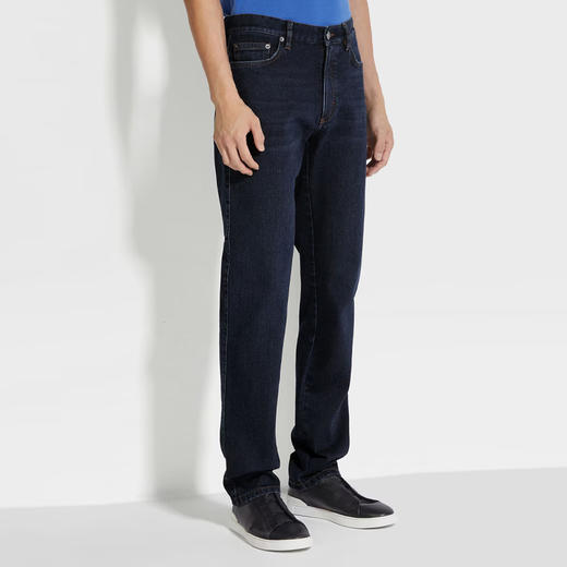 【二】ZEGNA 杰尼亚 男士弹力棉质 Roccia 休闲牛仔裤 深蓝色 E8I78 CITY 001 商品图1