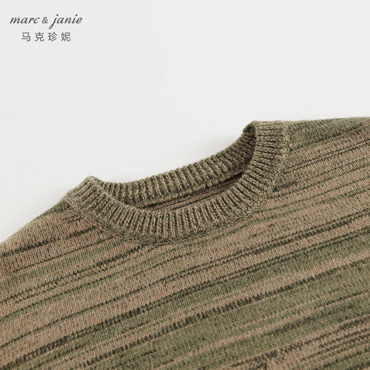 马克珍妮男童复古渐变条纹毛衣儿童针织衫2024年秋冬新款241705 商品图3