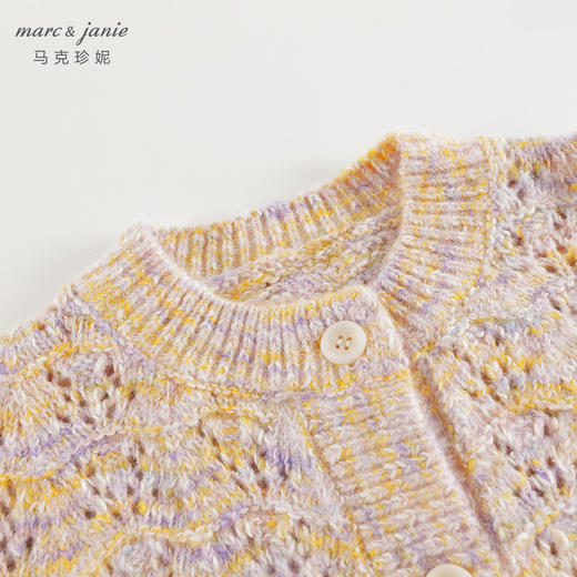 马克珍妮女童渐变幻彩绵羊毛针织开衫儿童毛衣2024秋冬新款241777 商品图4