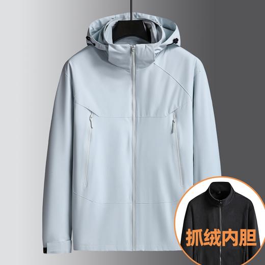 【三合一冲锋衣】【新款DK】大依优型大码三合一户外衣两件套外套可脱卸帽冲锋衣男宽松加肥加大码上衣夹克户外 商品图2