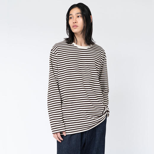 nanamica COOLMAX Stripe L/S Tee男女中性款透气干爽条纹长袖T恤 商品图0