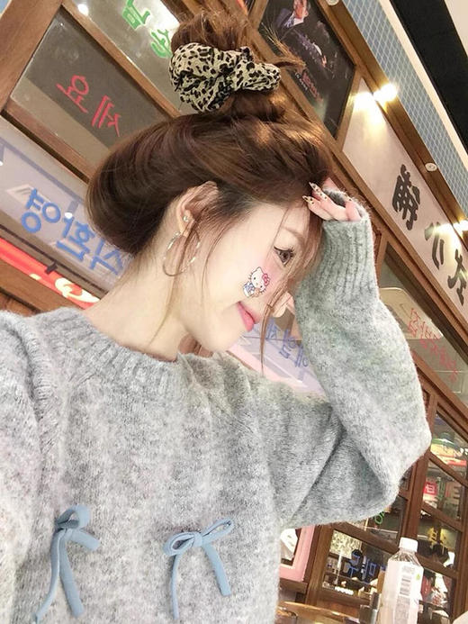 蝴蝶结灰色马海毛 商品图3