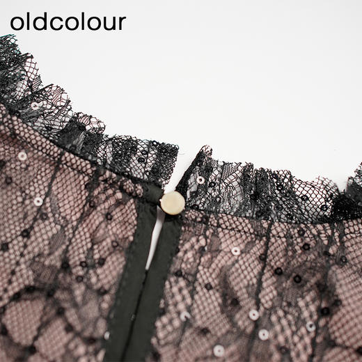oldcolour时尚气质百搭亮片蕾丝背心无袖套头衫N10008247 商品图4