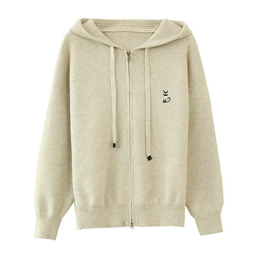 CC-SD2878连帽卫衣针织开衫女春秋2024新款慵懒风宽松好看羊毛衣外套上衣 商品图4