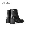 D:FUSE迪芙斯2024冬季新款经典真皮百搭通勤靴法式圆头增高粗跟短靴DF44116426 商品缩略图5