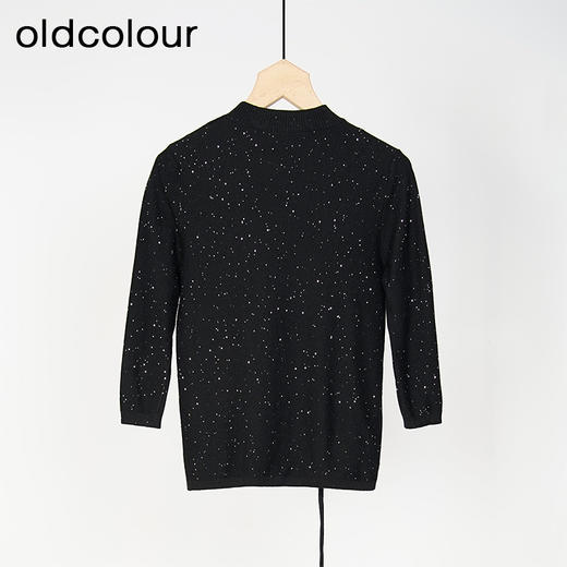oldcolour春秋款圆领百搭简约气质内搭抽褶毛织套头衫女GM31052826 商品图4