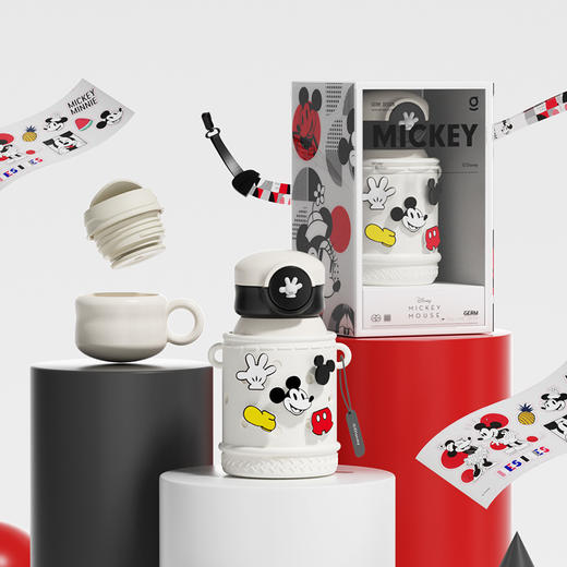 格沵GERM米奇联名奇遇保温杯大容量高颜值儿童学生通用可斜跨水杯 商品图0