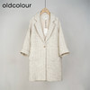 oldcolour秋冬款气质百搭厚实格子长款毛呢外套女GL41048929 商品缩略图0