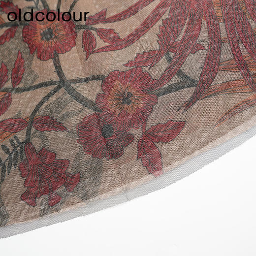 oldcolour春秋款气质复古优雅碎花松紧腰长款半身裙N11063177 商品图3