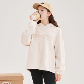 笛莎Deesha青少年女童卫衣2024冬季新款复古学院风连帽卫衣