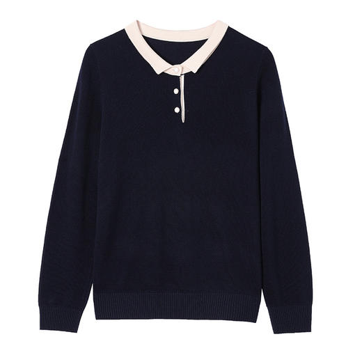 CC-53-5976春秋新款羊毛针织打底衫女时尚翻领年轻毛衣减龄上衣批发 商品图4