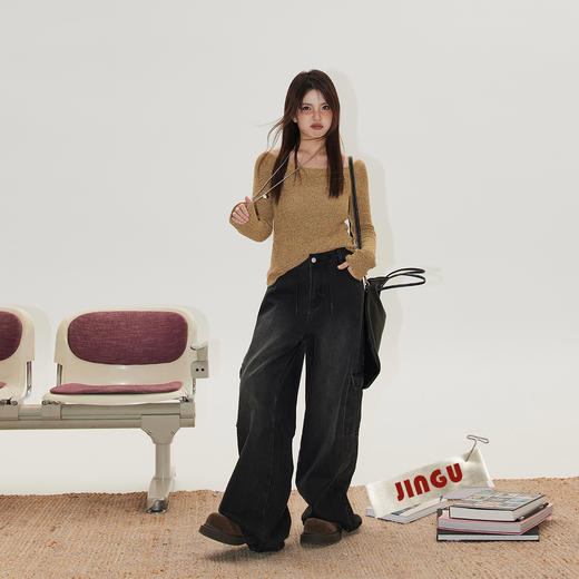 2024年新款白标~实穿top王~可一字领花纱套头长袖毛衫 商品图2