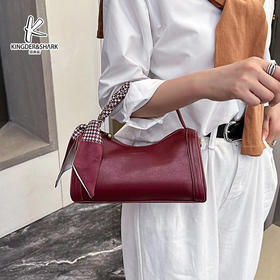经典鲨2024年秋季新款复古时尚纯色简约气质单肩斜挎手提包KGB53-D395971
