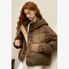 随性休闲简约拼接高级感连帽立领羽绒服女秋冬保暖外套V0043427 商品缩略图3