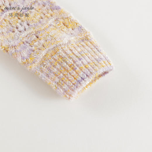 马克珍妮女童渐变幻彩绵羊毛针织开衫儿童毛衣2024秋冬新款241777 商品图5