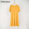 oldcolour简约时尚气质高腰V领短袖连衣裙女DN23101401 商品缩略图0