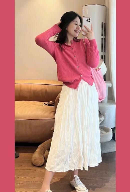 川久𝐂位不过时双心新色梅子色开衫罩衫 羊毛混纺 商品图3