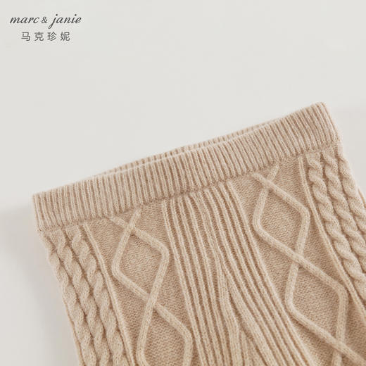 马克珍妮女童扭花绵羊毛针织微喇裤儿童裤子2024年秋冬新款241693 商品图2
