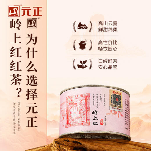 元正 茶票岭上红 特级红茶浓香型大叶种武夷红茶罐装50g/150g/300g 商品图2