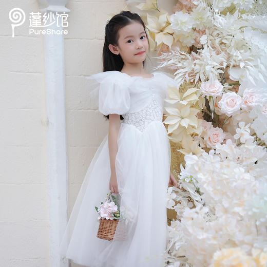 pureshare 女童连衣裙公主裙演出裙子气质礼服-铃兰与波斯菊 商品图7