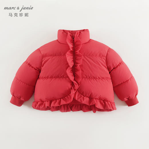 马克珍妮女童花边立领加厚保暖羽绒服儿童冬装新年款羽绒服241195 商品图1