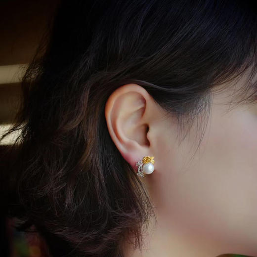 龢盒原创 高冰翡翠虎头蔷薇胸针吊坠耳环多用款 商品图6