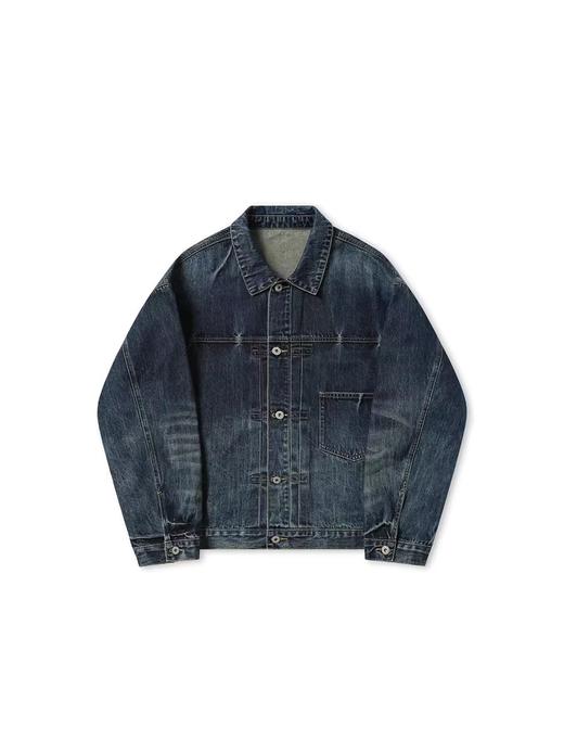 EviStub/E-4QWT704/13OZ丹宁套染重水洗经典工装牛仔夹克 商品图3