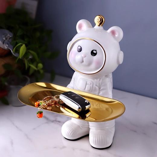 诺轩轻奢陶瓷小猫摆件桌面玄关收纳进门钥匙客厅家居装饰品开业礼物 商品图2