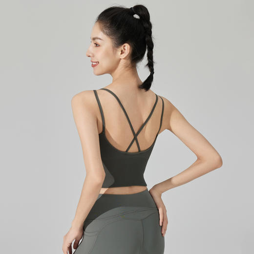 Leorrey/乐拉无缝高弹外穿训练双肩带健身普拉提美背运动瑜伽背心 商品图2