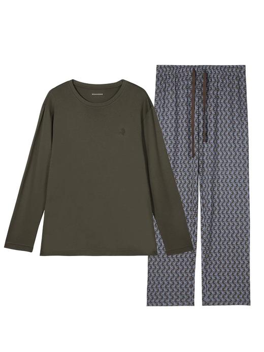 【马到成功棉莫经典】SCHIESSER德国舒雅男士棉+莫代尔柔软亲肤长袖长裤家居套装39/23435H 商品图3