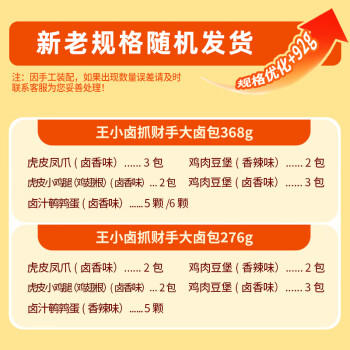 王小卤休闲追剧聚会出游解馋零食大礼包368g礼袋节日团购送礼独立包装 商品图7