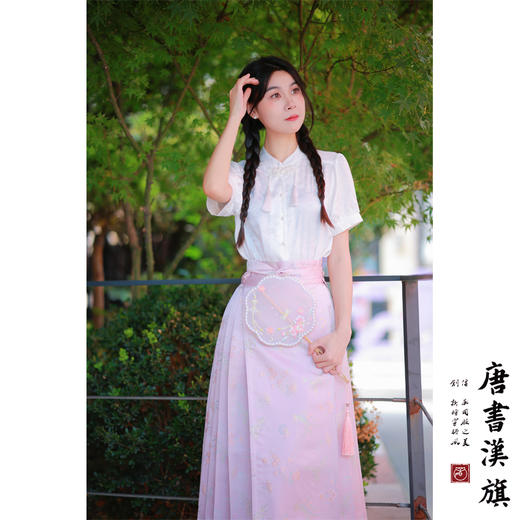 【惊岁流光·烟紫】马面裙织金妆花改良国风新中式娇俏粉马面套装 商品图1