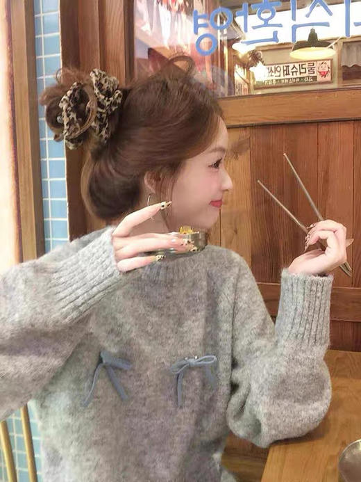 蝴蝶结灰色马海毛 商品图1
