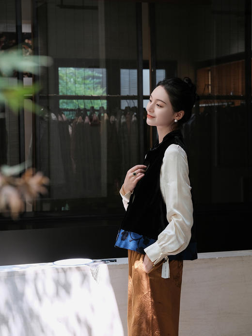 盛唐牡丹|限量款|黑色丝绒马甲拼色漳绒(售完不补) 商品图12