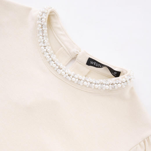 贵气优雅钉珠圆领高级感针织衫女气质宴会百搭打底衫V3842703 商品图7