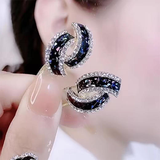 JU-DC0021时尚个性几何气质百搭耳环女2024新款小众设计感优雅耳扣耳钉耳饰 商品图1