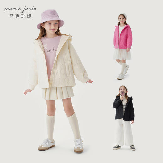 马克珍妮女童花朵连帽外套儿童薄棉棉衣宝宝2024年秋冬新款241201 商品图1