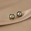 JU-DC0039灰色珍珠耳钉2024新款气质时尚简约高级感轻奢耳环女小巧港风耳饰 商品缩略图2