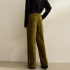 经典百搭简约丝绒直筒裤女秋冬松紧腰加厚保暖显瘦阔腿裤V3842948 商品缩略图4